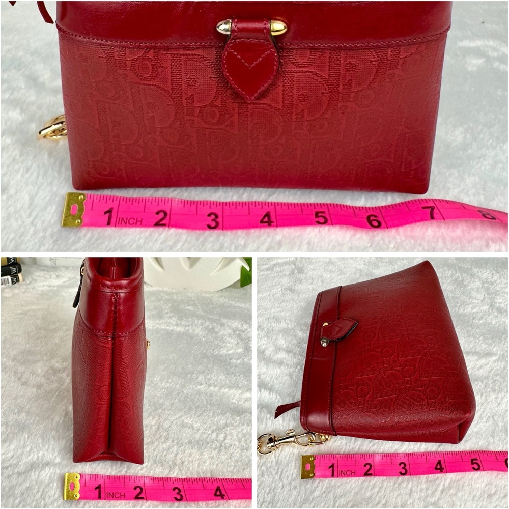 Dior Trotter Red monogram canvas and leather Wristlet, Pouch VINTAGE CUTE - Picture 13 of 13